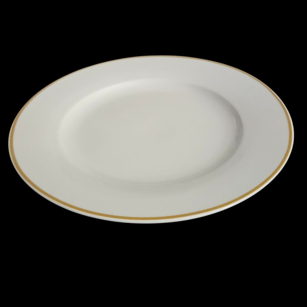 Jones New York White Gold Rim Salad Plates Set of 4 Classic Dinnerware